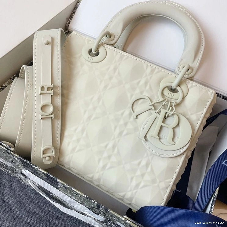 Cheap White Small Dior Cannage Calfskin Lady Frosted Ultramatte Bag 0803 Luxury